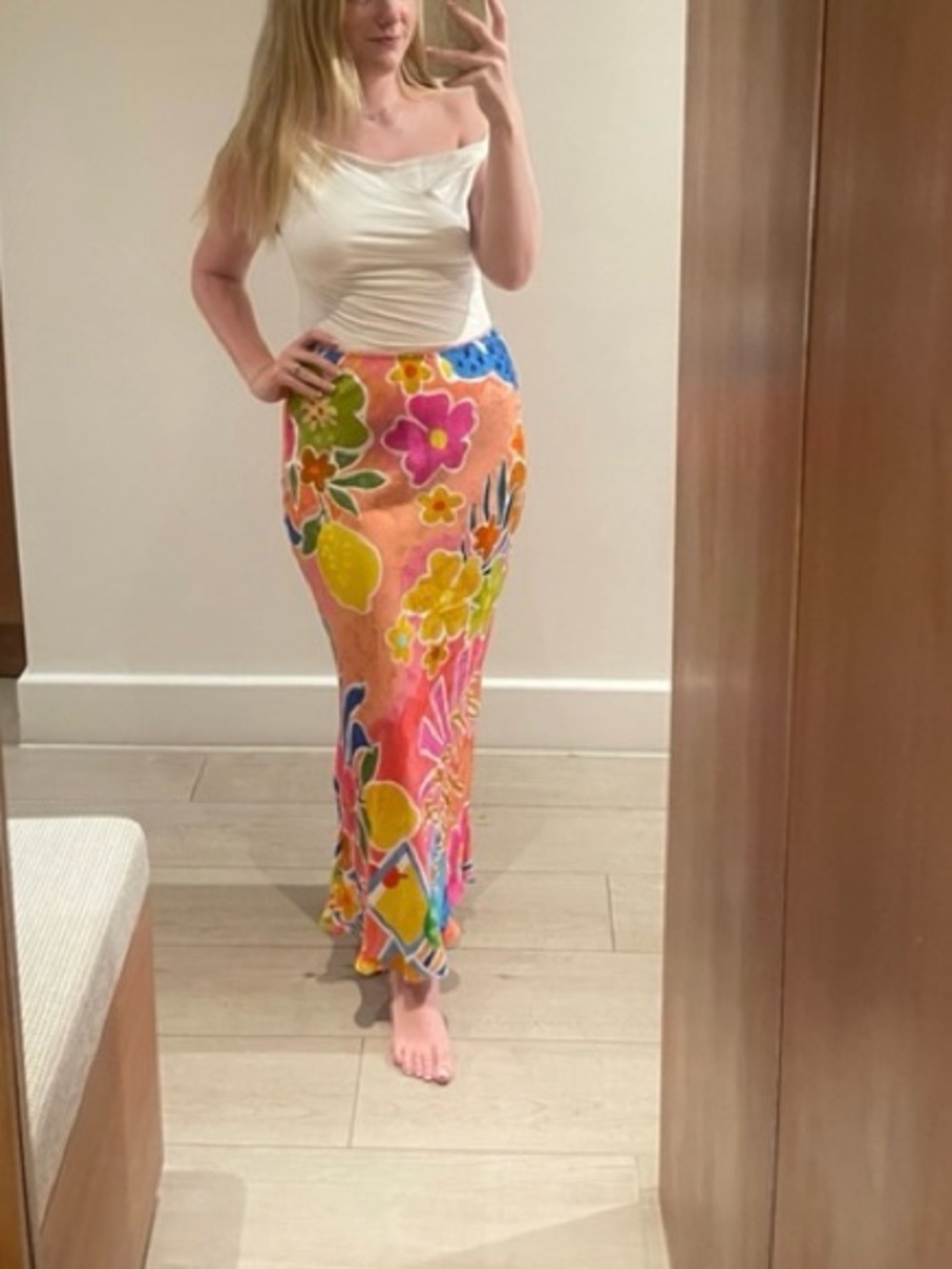 Spell Pink Floral Lemon Maxi Skirt - Picture 11 of 13